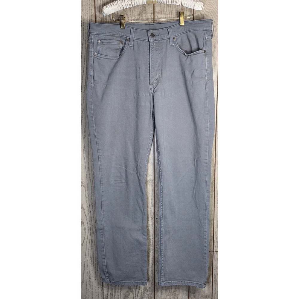 Levis 514 Straight Fit Grey Denim Pants Mens 36x32 Stretch Jeans